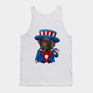 Fourth of July Chocolate Labrador Retriever Tank Top